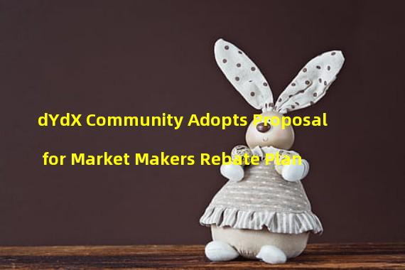 dYdX Community Adopts Proposal for Market Makers Rebate Plan