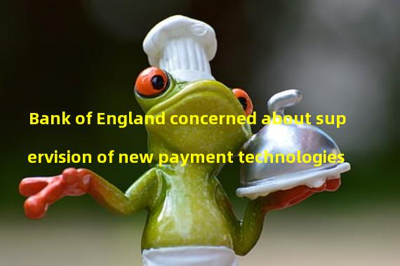 Bank of England concerned about supervision of new payment technologies