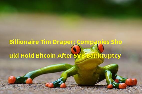 Billionaire Tim Draper: Companies Should Hold Bitcoin After SVB Bankruptcy