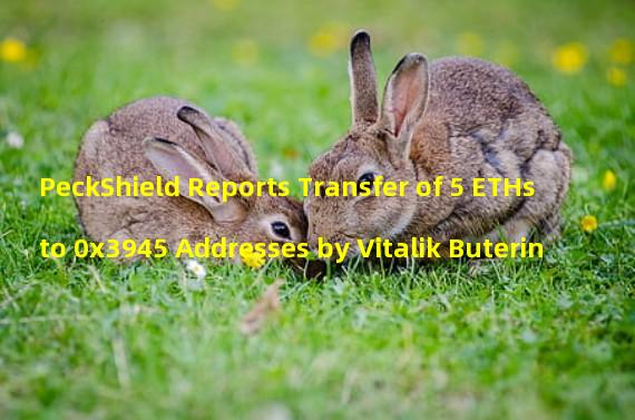 PeckShield Reports Transfer of 5 ETHs to 0x3945 Addresses by Vitalik Buterin