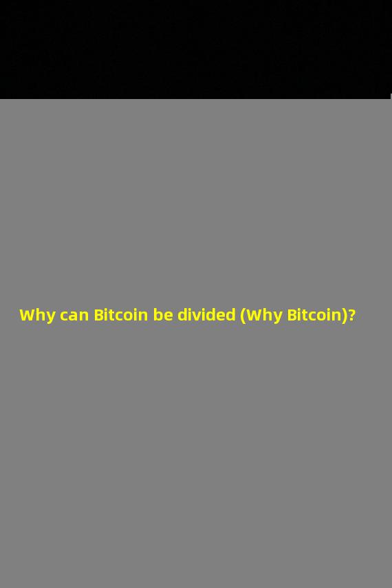 Why can Bitcoin be divided (Why Bitcoin)?